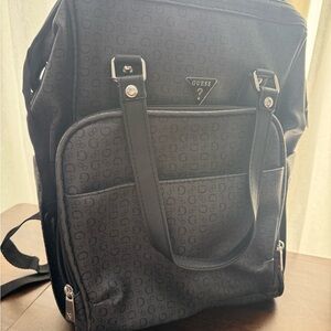GUESS Logo-Print diaper bag backpack